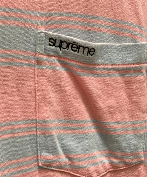 SUPREME（シュプリーム）Supreme (シュプリーム) ストライプポケットロングスリーブカットソー ピンク×ブルー サイズ:Lの古着・服飾アイテム