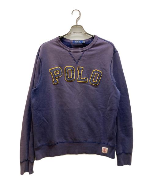 POLO RALPH LAUREN（ポロ・ラルフローレン）POLO RALPH LAUREN (ポロ・ラルフローレン) ガゼット付きロゴワッペンスウエット パープル サイズ:Ⅼの古着・服飾アイテム