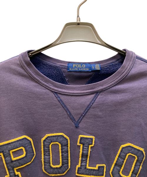 POLO RALPH LAUREN（ポロ・ラルフローレン）POLO RALPH LAUREN (ポロ・ラルフローレン) ガゼット付きロゴワッペンスウエット パープル サイズ:Ⅼの古着・服飾アイテム