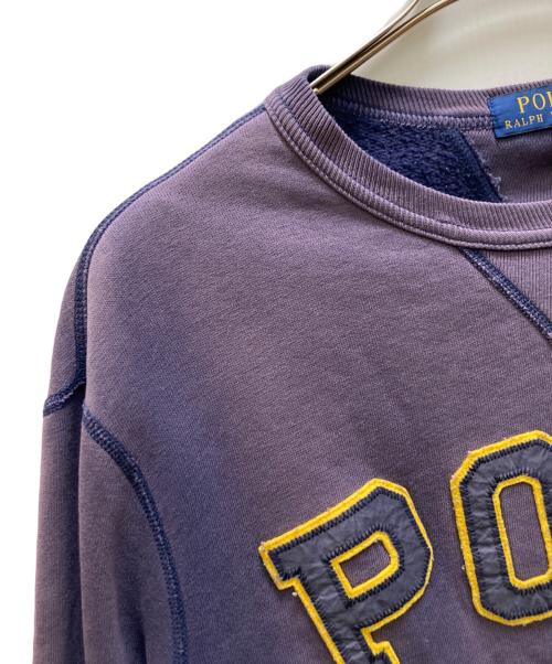 POLO RALPH LAUREN（ポロ・ラルフローレン）POLO RALPH LAUREN (ポロ・ラルフローレン) ガゼット付きロゴワッペンスウエット パープル サイズ:Ⅼの古着・服飾アイテム