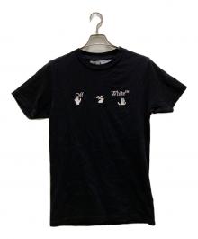 OFFWHITE（オフホワイト）の古着「ハンドプリント・ディストレスド・ティーシャツ」｜ブラック