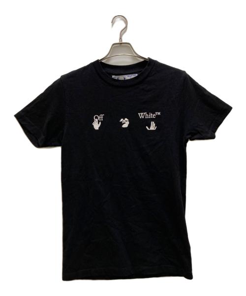 OFFWHITE（オフホワイト）OFFWHITE (オフホワイト) ハンドプリント・ディストレスド・ティーシャツ ブラック サイズ:Sの古着・服飾アイテム