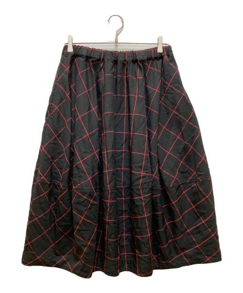 BLACK COMME des GARCONS（ブラックコムデギャルソン）BLACK COMME des GARCONS (ブラックコムデギャルソン) エステルチェックスカート ブラック×レッド サイズ:XSの古着・服飾アイテム