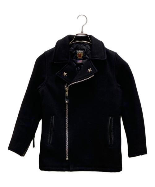 Schott（ショット）Schott (ショット) ワンスターメルトンダブルピーコート ブラック サイズ:１４の古着・服飾アイテム