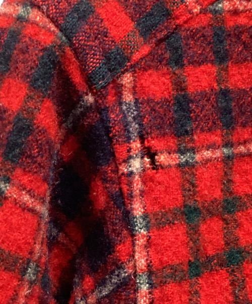 PENDLETON（ペンドルトン）PENDLETON (ペンドルトン) 70s ウールチェック長袖シャツ レッド サイズ:Lの古着・服飾アイテム