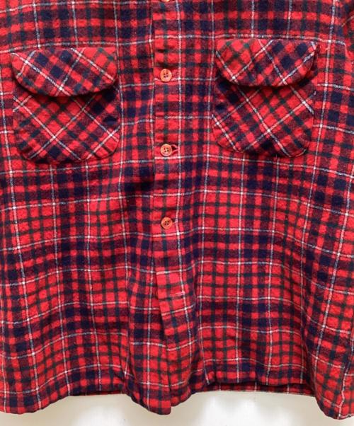 PENDLETON（ペンドルトン）PENDLETON (ペンドルトン) 70s ウールチェック長袖シャツ レッド サイズ:Lの古着・服飾アイテム