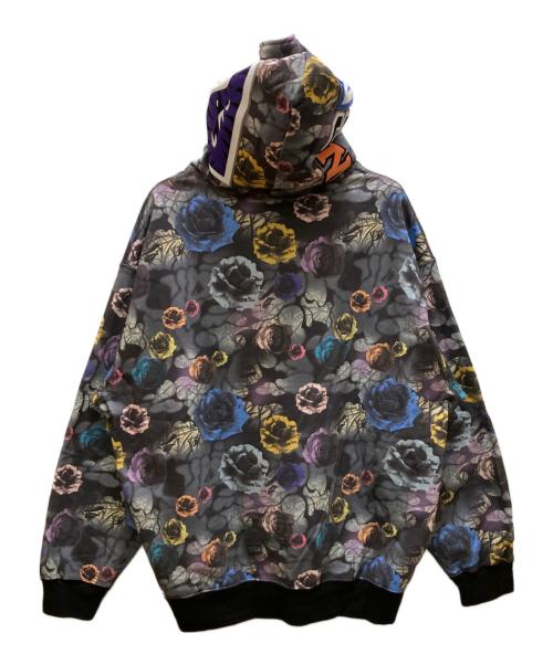 A BATHING APE（アベイシングエイプ）A BATHING APE (アベイシングエイプ) フローラル迷彩サメのリラックスフィットフルジップパーカー ブラック サイズ:2XLの古着・服飾アイテム