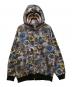A BATHING APE（アベイシングエイプ）の古着「フローラル迷彩サメのリラックスフィットフルジップパーカー」｜ブラック