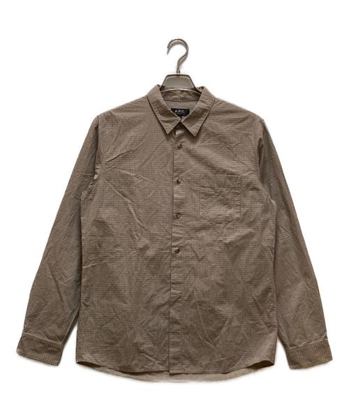 A.P.C.（アーペーセー）A.P.C. (アーペーセー) チェックシャツ ベージュ サイズ:Lの古着・服飾アイテム