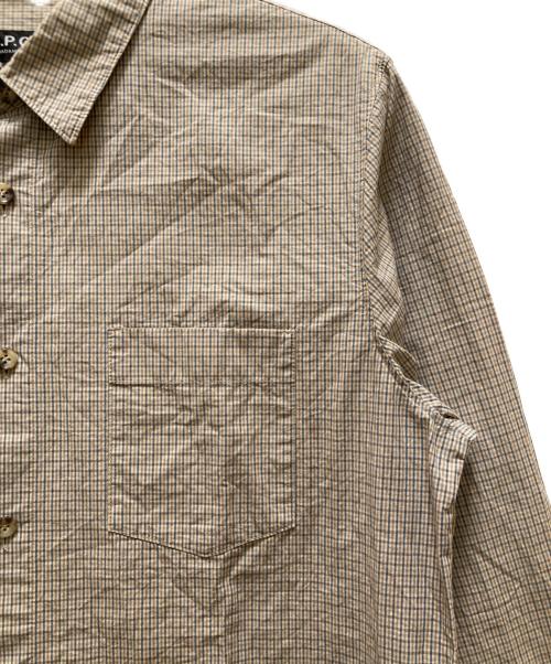 A.P.C.（アーペーセー）A.P.C. (アーペーセー) チェックシャツ ベージュ サイズ:Lの古着・服飾アイテム