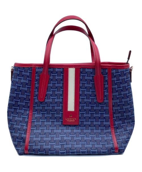 LANVIN COLLECTION（ランバンコレクション）LANVIN COLLECTION (ランバンコレクション) 2WAYトートバッグ ネイビー×レッドの古着・服飾アイテム