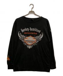 HARLEY-DAVIDSON（ハーレーダビッドソン）の古着「00S バー＆シールドロングスリーブカットソー」｜ブラック
