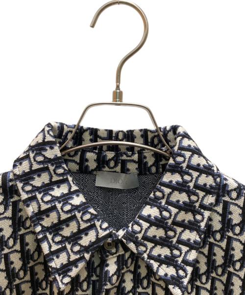 Christian Dior（クリスチャン ディオール）Christian Dior (クリスチャン ディオール) オブリーク 総柄 シェルボタンシャツ グレー サイズ:Mの古着・服飾アイテム