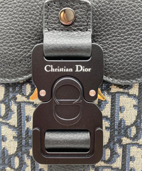 Christian Dior（クリスチャン ディオール）Christian Dior (クリスチャン ディオール) オブリークジャガードサドルバーティカルポーチ ネイビーの古着・服飾アイテム