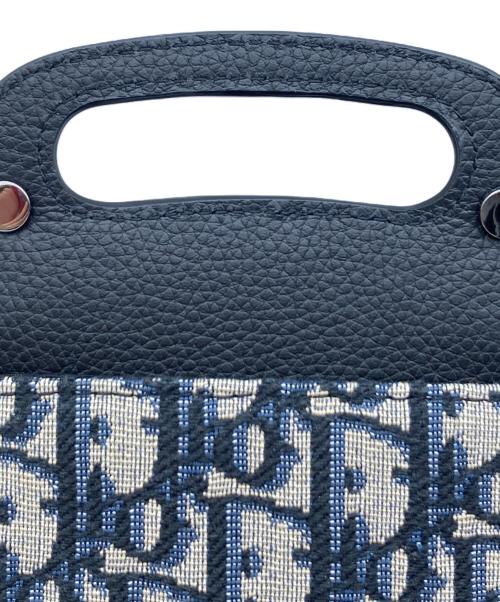 Christian Dior（クリスチャン ディオール）Christian Dior (クリスチャン ディオール) オブリークジャガードサドルバーティカルポーチ ネイビーの古着・服飾アイテム