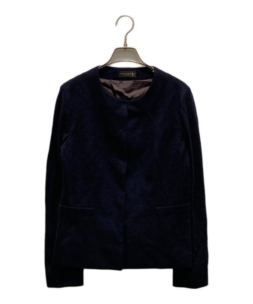 MACKINTOSH LONDON（マッキントッシュ ロンドン）MACKINTOSH LONDON (マッキントッシュ ロンドン) ノーカラーウールジャケット ネイビー サイズ:38の古着・服飾アイテム