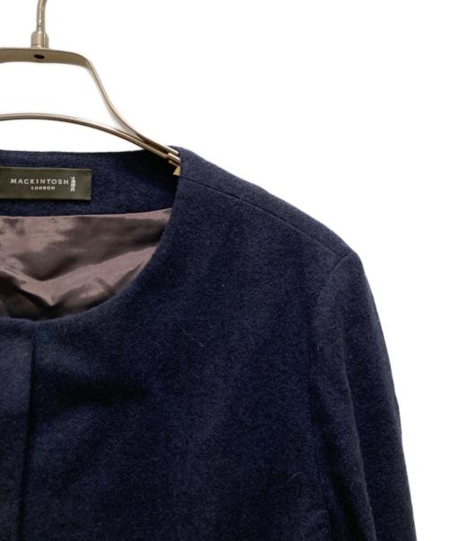 MACKINTOSH LONDON（マッキントッシュ ロンドン）MACKINTOSH LONDON (マッキントッシュ ロンドン) ノーカラーウールジャケット ネイビー サイズ:38の古着・服飾アイテム