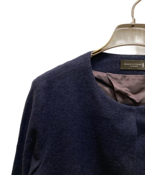 MACKINTOSH LONDON（マッキントッシュ ロンドン）MACKINTOSH LONDON (マッキントッシュ ロンドン) ノーカラーウールジャケット ネイビー サイズ:38の古着・服飾アイテム