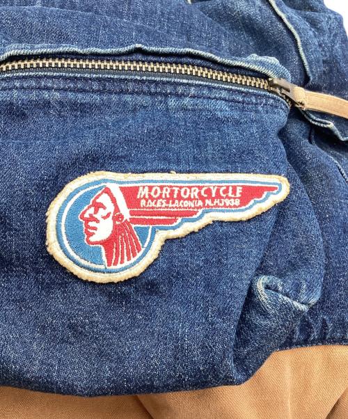Ues（ウエス）Ues (ウエス) モーターサイクルパッチデニムリュック インディゴの古着・服飾アイテム