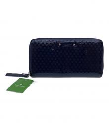 Kate Spade（ケイトスペード）の古着「ラウンドファスナーエナメルドット柄長財布」｜ブラック