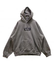 SUPREME（シュプリーム）の古着「ボックスロゴフーデッドスウェットシャツ」｜グレー×ネイビー