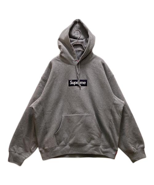 SUPREME（シュプリーム）Supreme (シュプリーム) ボックスロゴフーデッドスウェットシャツ グレー×ネイビー サイズ:Lの古着・服飾アイテム