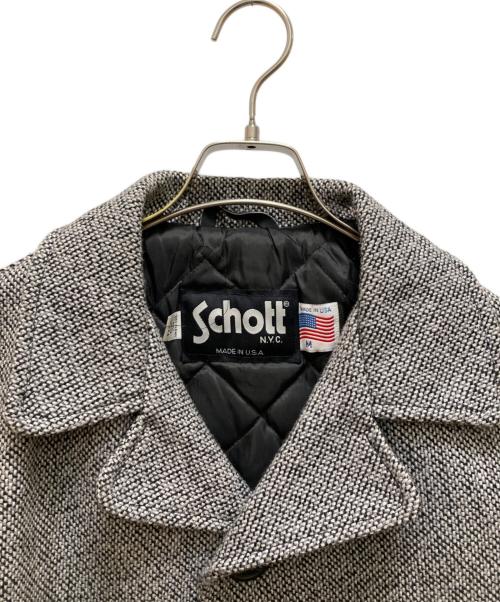 Schott（ショット）Schott (ショット) シングルPコート ホワイト×ブラック サイズ:mの古着・服飾アイテム