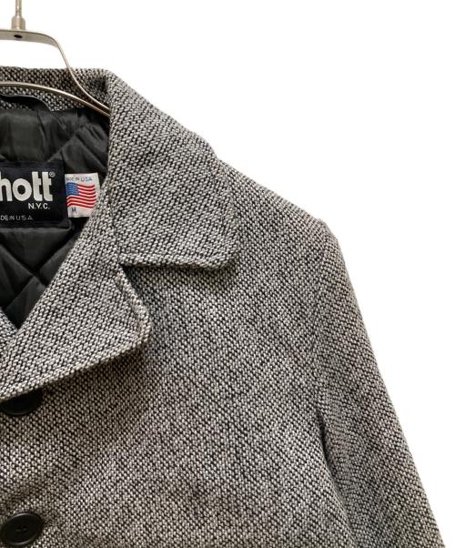 Schott（ショット）Schott (ショット) シングルPコート ホワイト×ブラック サイズ:mの古着・服飾アイテム