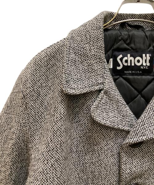 Schott（ショット）Schott (ショット) シングルPコート ホワイト×ブラック サイズ:mの古着・服飾アイテム