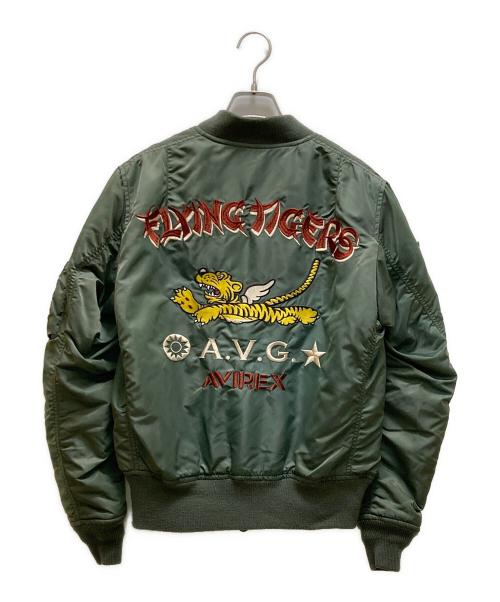 AVIREX（アヴィレックス）AVIREX (アヴィレックス) フrタイングタイガー MA-1ジャケット オリーブ サイズ:mの古着・服飾アイテム