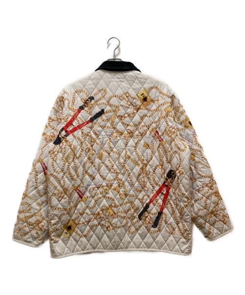 SUPREME（シュプリーム）Supreme (シュプリーム) チェーンプリント キルティング ジャケット ホワイト サイズ:XLの古着・服飾アイテム