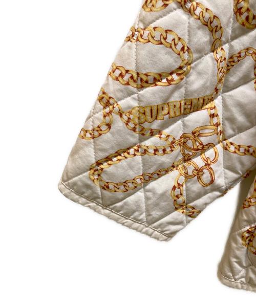 SUPREME（シュプリーム）Supreme (シュプリーム) チェーンプリント キルティング ジャケット ホワイト サイズ:XLの古着・服飾アイテム