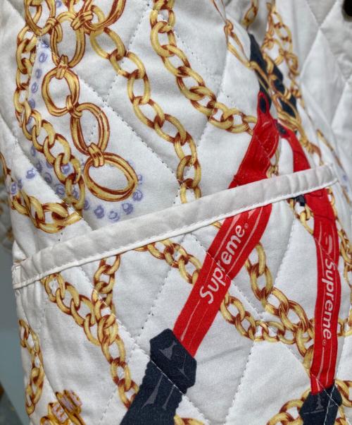 SUPREME（シュプリーム）Supreme (シュプリーム) チェーンプリント キルティング ジャケット ホワイト サイズ:XLの古着・服飾アイテム