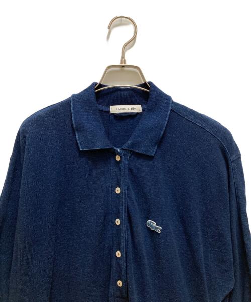 LACOSTE（ラコステ）LACOSTE (ラコステ) ドルマンスリーブ鹿の子地ドレス ブルー サイズ:36の古着・服飾アイテム