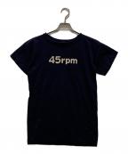 45rpm45アールピーエム）の古着「ロゴプリントTシャツ」｜ネイビー