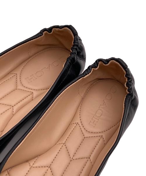 COACH（コーチ）COACH (コーチ) バレエフラット エナメルレザーパンプス ブラック サイズ:23の古着・服飾アイテム