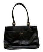 COACHコーチ）の古着「レザートートバッグ」｜ブラック