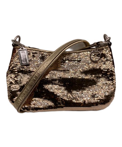 COACH（コーチ）COACH (コーチ) ポピー スパンコールクロスボディ ゴールドの古着・服飾アイテム