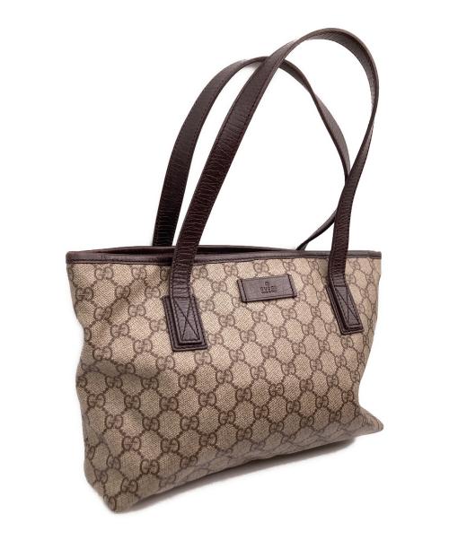 GUCCI（グッチ）GUCCI (グッチ) GGスプリームプラス トートバッグ ブラウンの古着・服飾アイテム