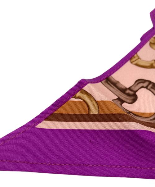 GUCCI（グッチ）GUCCI (グッチ) ホースビットスカーフ ホワイト×パープルの古着・服飾アイテム
