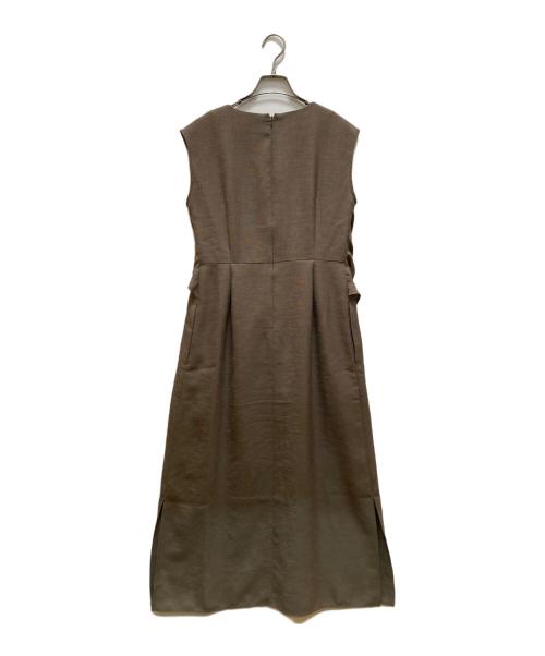 allureville（アルアバイル）allureville (アルアバイル) リネンオックスカシュクールマキシワンピース カーキ サイズ:2の古着・服飾アイテム