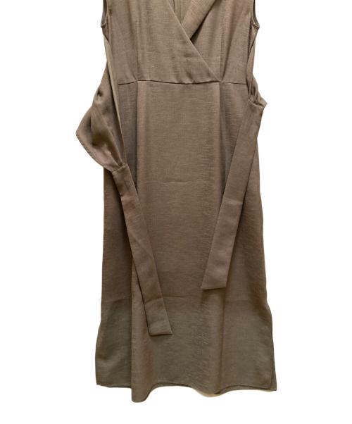 allureville（アルアバイル）allureville (アルアバイル) リネンオックスカシュクールマキシワンピース カーキ サイズ:2の古着・服飾アイテム
