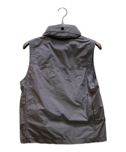 BURBERRY BLACK LABEL（バーバリーブラックレーベル）BURBERRY BLACK LABEL (バーバリーブラックレーベル) ロゴ刺繍ギンガムチェックベスト ホワイト×ブラック サイズ:Mの古着・服飾アイテム