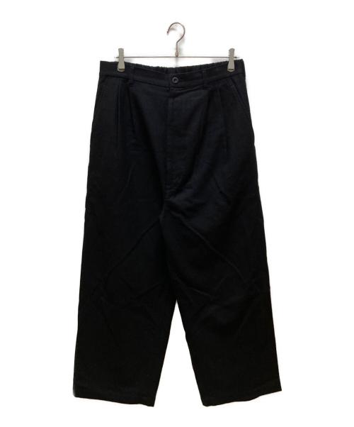 COMME des GARCONS JUNYA WATANABE MAN（コム デ ギャルソン ジュンヤ ワタナベ マン）COMME des GARCONS JUNYA WATANABE MAN (コム デ ギャルソン ジュンヤ ワタナベ マン) 2タックウールワイドパンツ ブラック サイズ:XLの古着・服飾アイテム