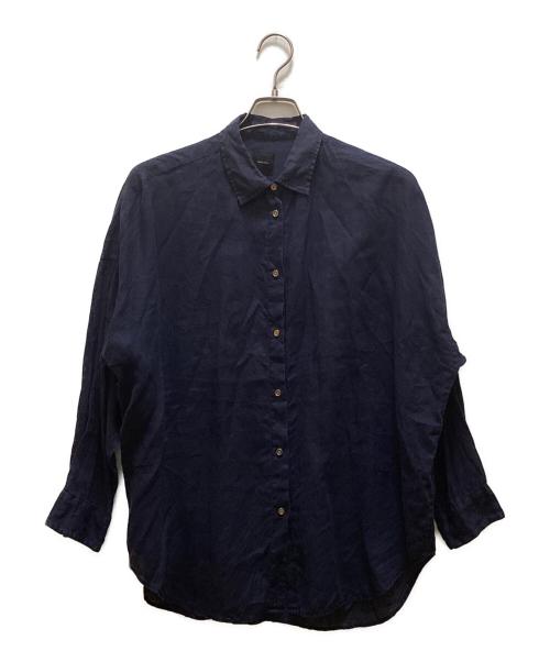 Spick and Span（スピック＆スパン）Spick and Span (スピック＆スパン) 80リネンカシュクールビッグシャツ ネイビー サイズ:Freeの古着・服飾アイテム