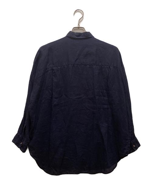Spick and Span（スピック＆スパン）Spick and Span (スピック＆スパン) 80リネンカシュクールビッグシャツ ネイビー サイズ:Freeの古着・服飾アイテム