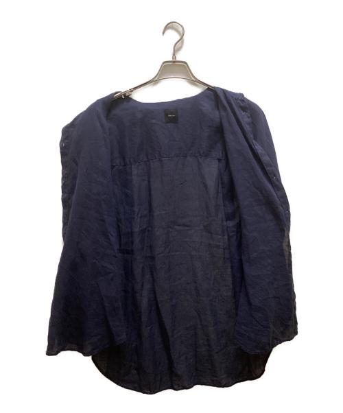 Spick and Span（スピック＆スパン）Spick and Span (スピック＆スパン) 80リネンカシュクールビッグシャツ ネイビー サイズ:Freeの古着・服飾アイテム