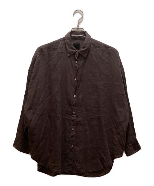 Spick and Span（スピック＆スパン）Spick and Span (スピック＆スパン) 80リネンカシュクールビッグシャツ ブラウン サイズ:Freeの古着・服飾アイテム