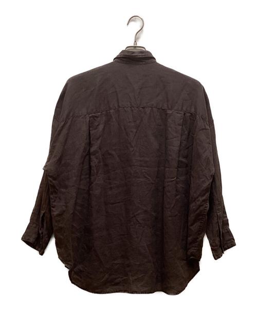 Spick and Span（スピック＆スパン）Spick and Span (スピック＆スパン) 80リネンカシュクールビッグシャツ ブラウン サイズ:Freeの古着・服飾アイテム