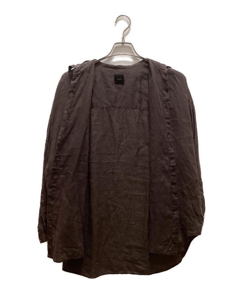 Spick and Span（スピック＆スパン）Spick and Span (スピック＆スパン) 80リネンカシュクールビッグシャツ ブラウン サイズ:Freeの古着・服飾アイテム